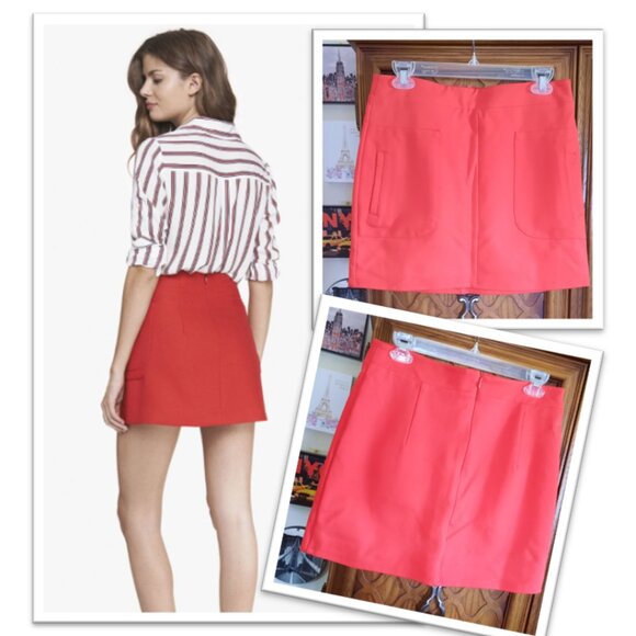 Forever 21 Structured Shift Mini Skirt w/ Patch Pockets NWOT! - Red, Size S - Picture 1 of 14